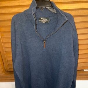 Bexley Sweater Blue 1/4 Zip Lambswool  XL